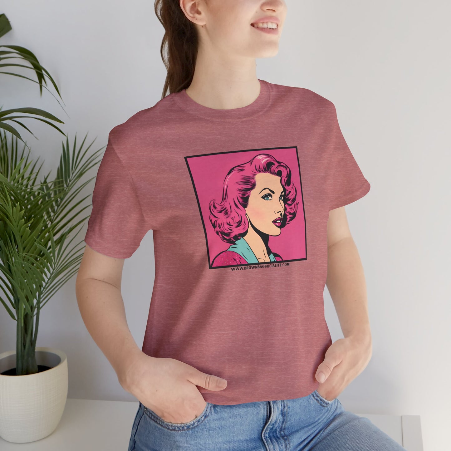 50s pink Unisex Jersey Short Sleeve Tee