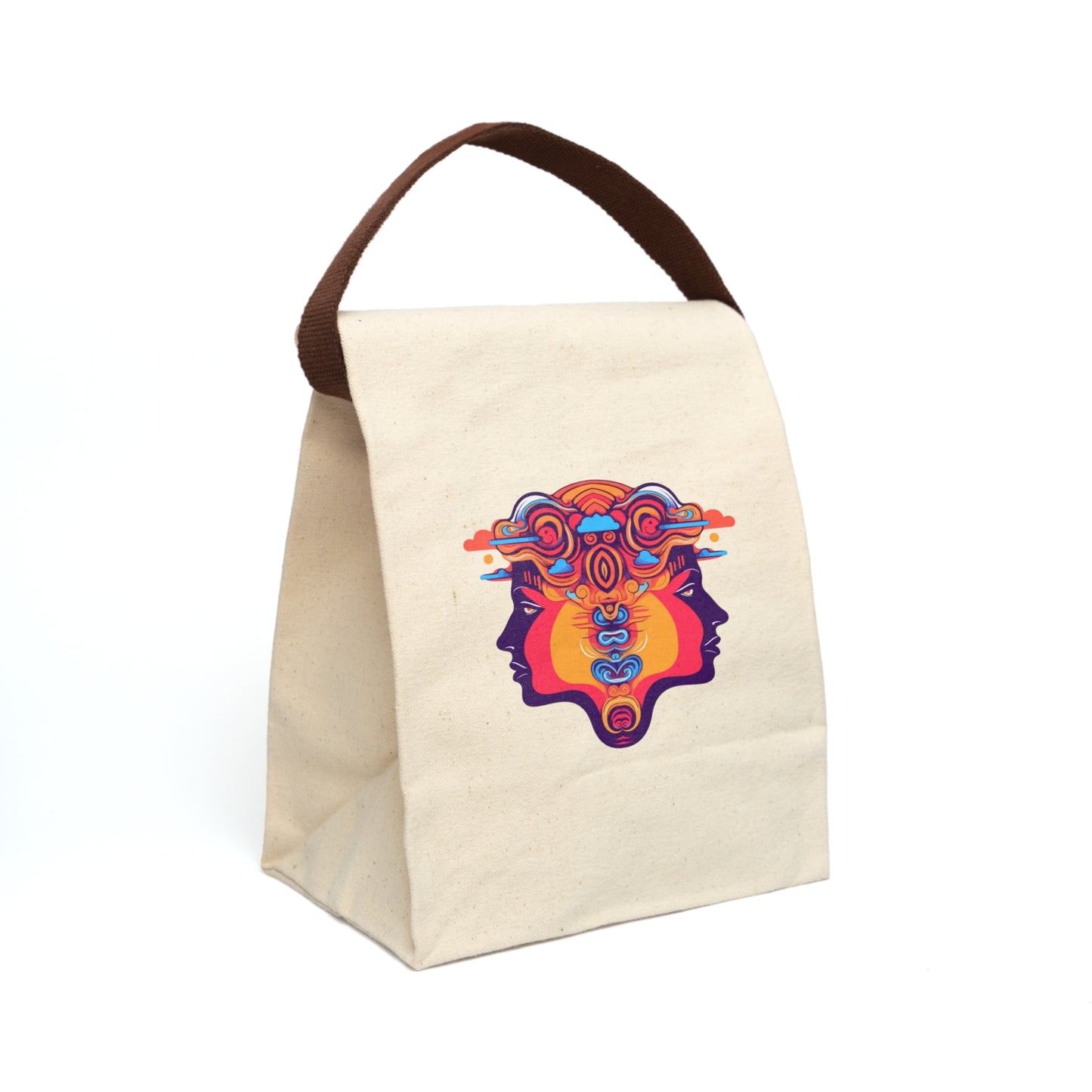 2 face Canvas Lunch Bag With Strap