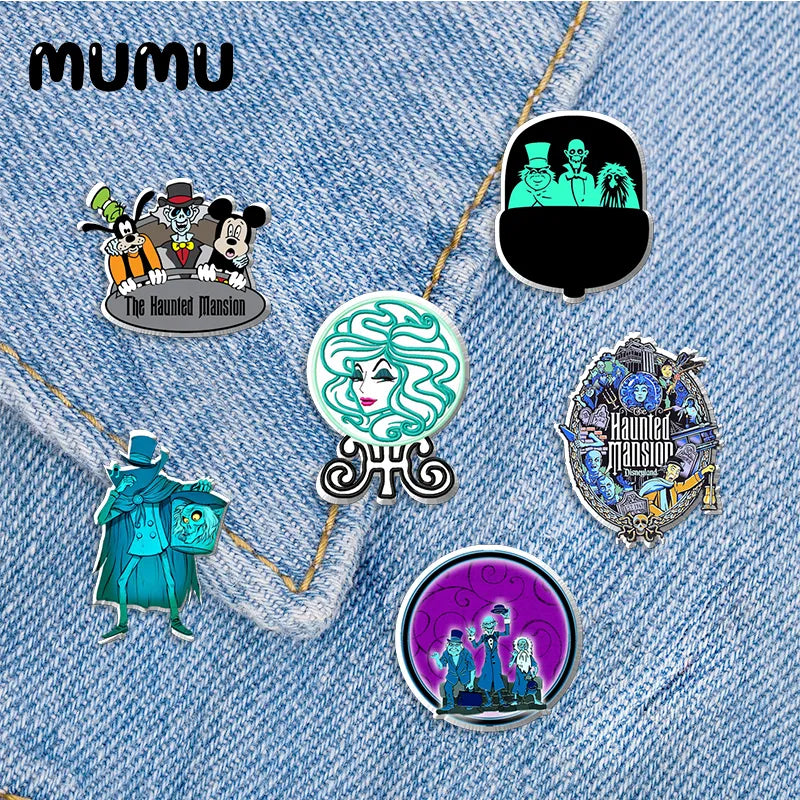 2021 New The Haunted Mansion Lapel Pin Horror Series Acrylic Brooches Handmade Epoxy Jewelry Shirt Bag Badge